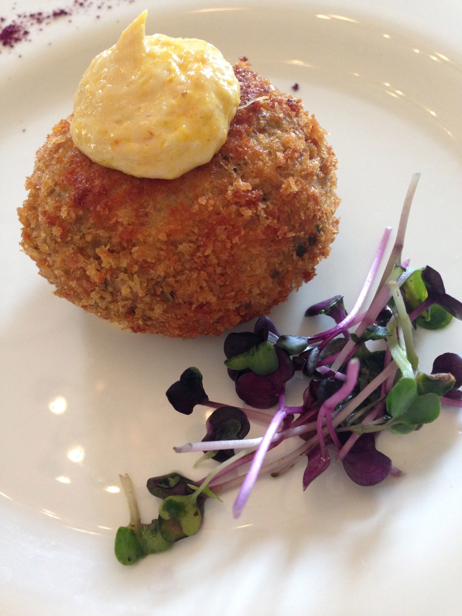 Crab cake: TBEX menu Ghan House, Carlingford Ireland